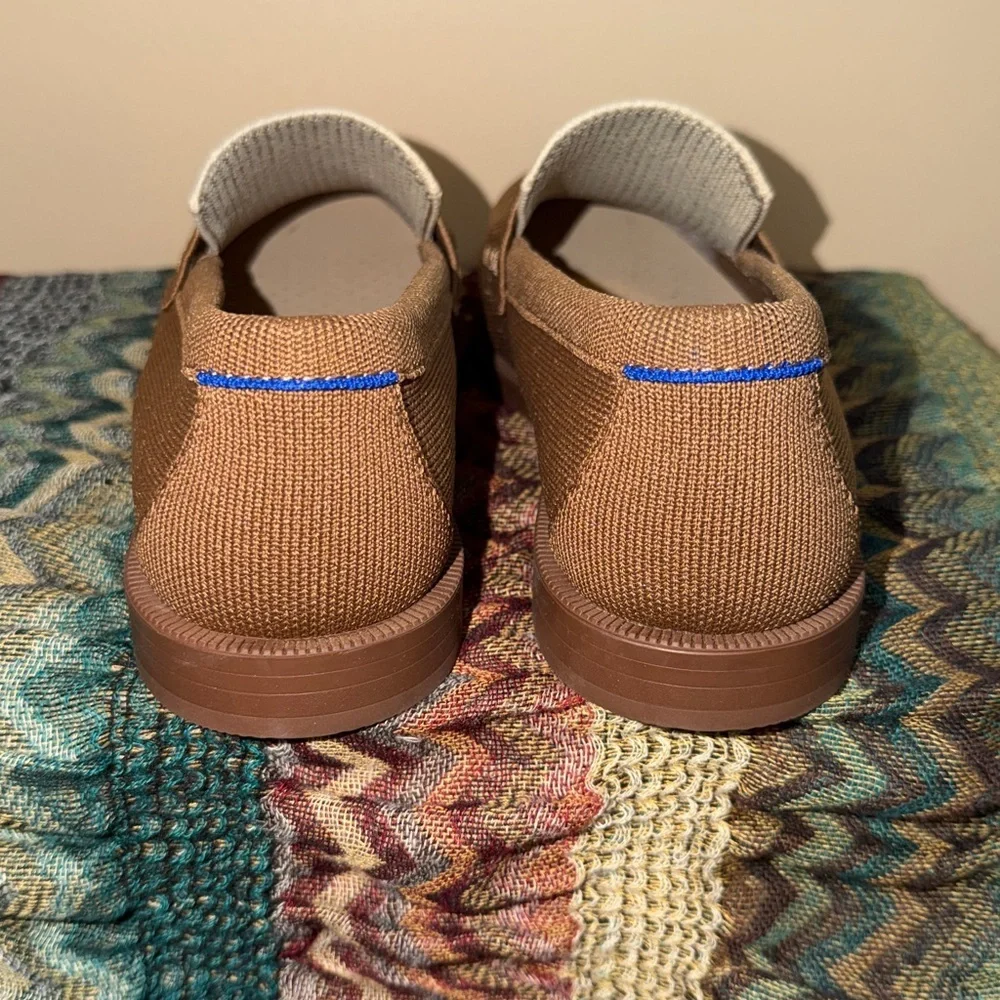 Rothy's women 9 penny loafer flats slip on tan cream business casual comfort New - Picture 3 of 8